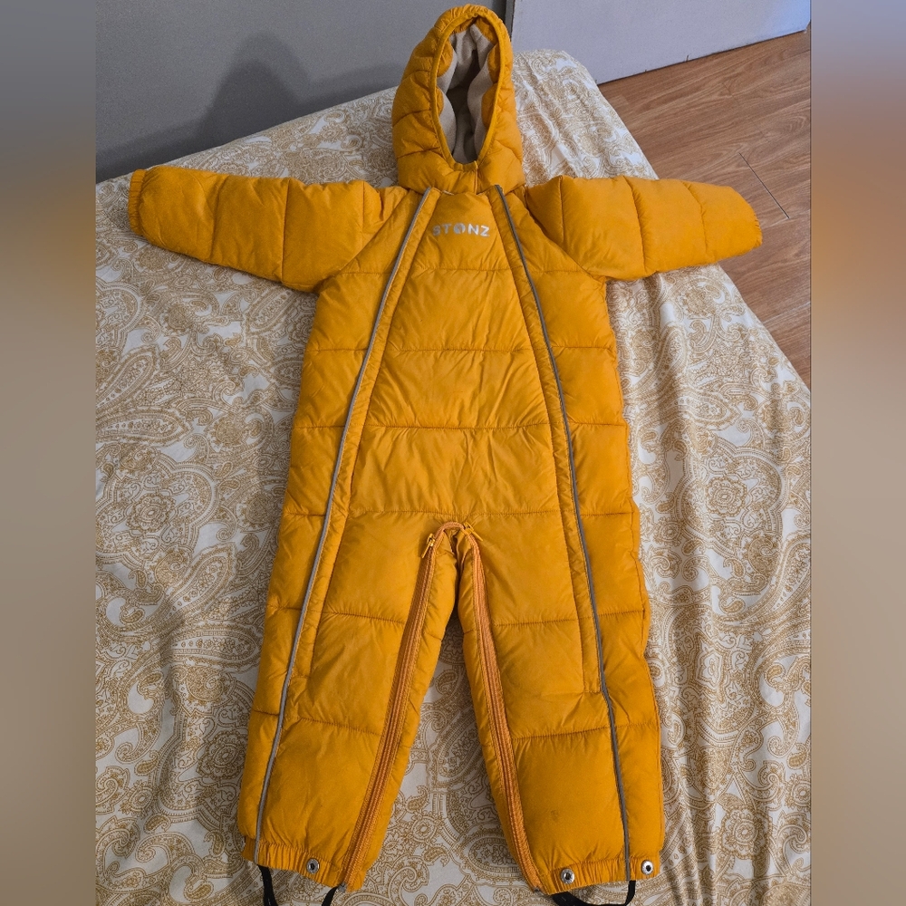 Stonz Yellow Puffer Baby Snowsuit
